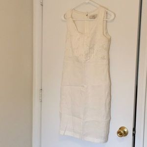White linen Loft dress